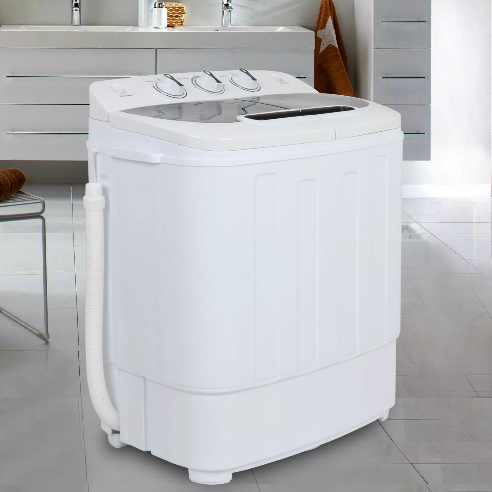 Top Load Compact Twin Tub 13lb Washing Machine Was
